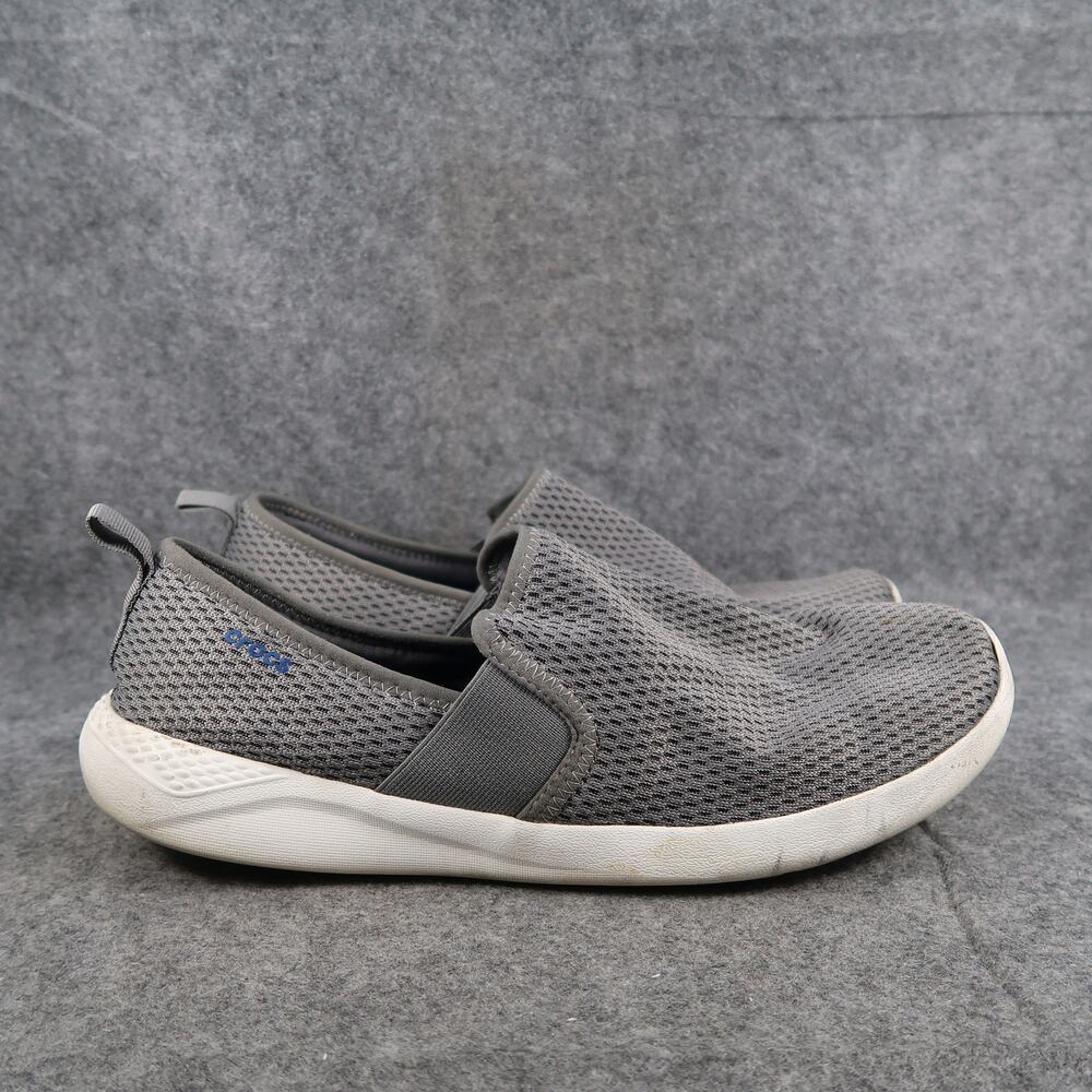 Crocs Shoes Mens 13 LiteRide Loafers Slip On Casual Trainer Mesh Grey Comfort